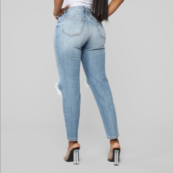 Distressed Mom Jeans - Picture 3 of 4